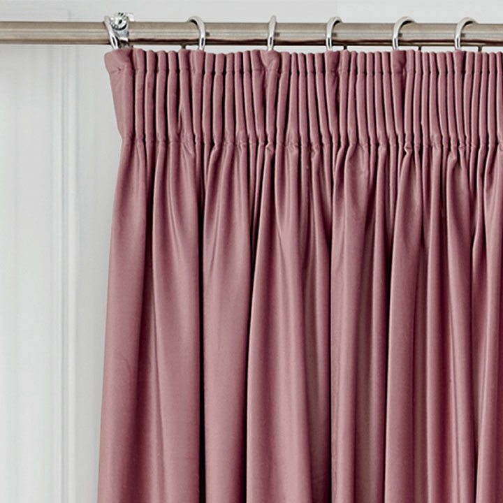 Velvet Ready-To-Hang Eyelet Curtains Royale Pink